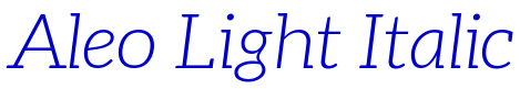 Aleo Light Italic шрифт